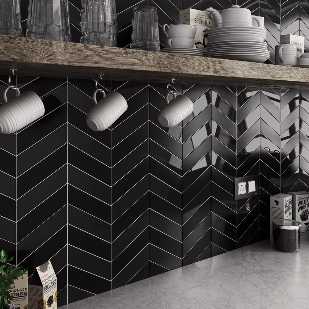 Chevron wall black left