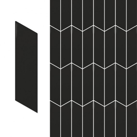 Chevron wall black matt left