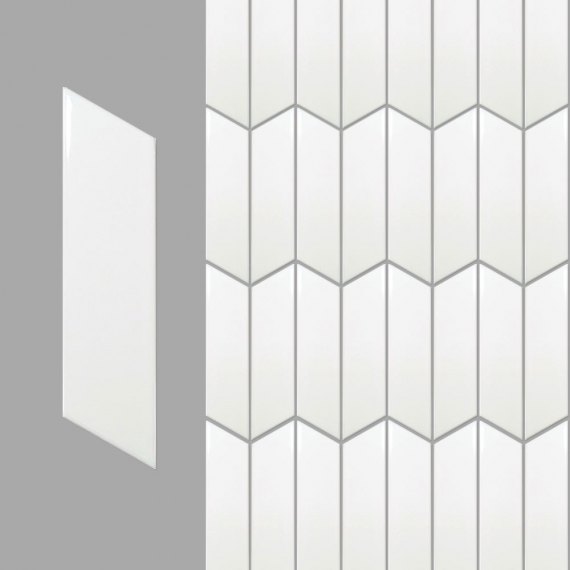 Chevron wall white left