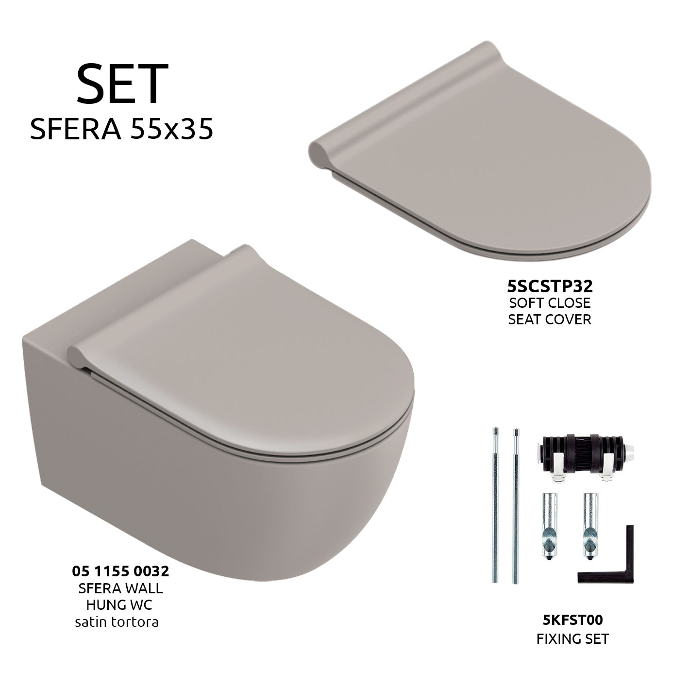 Sfera 55 satin tortora [0511550032]