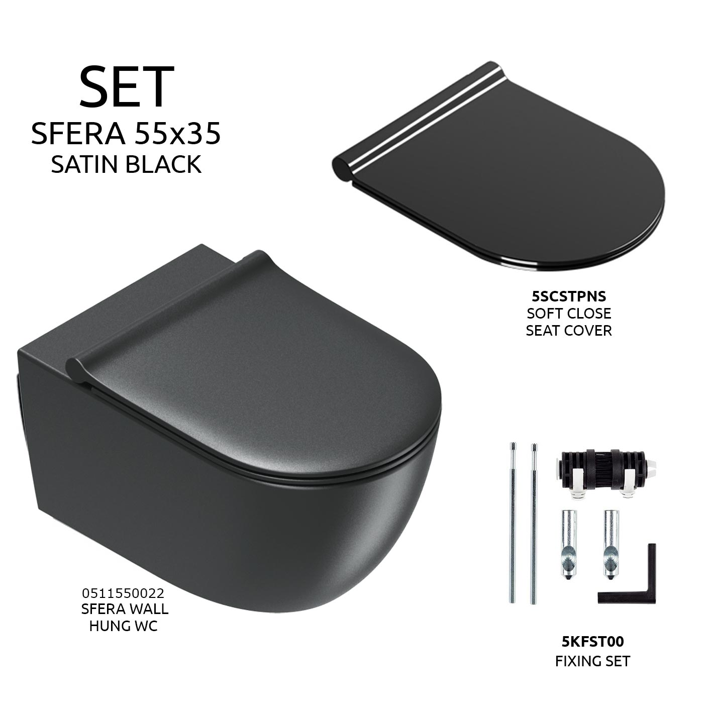 Sfera 55 satin black [0511550022]