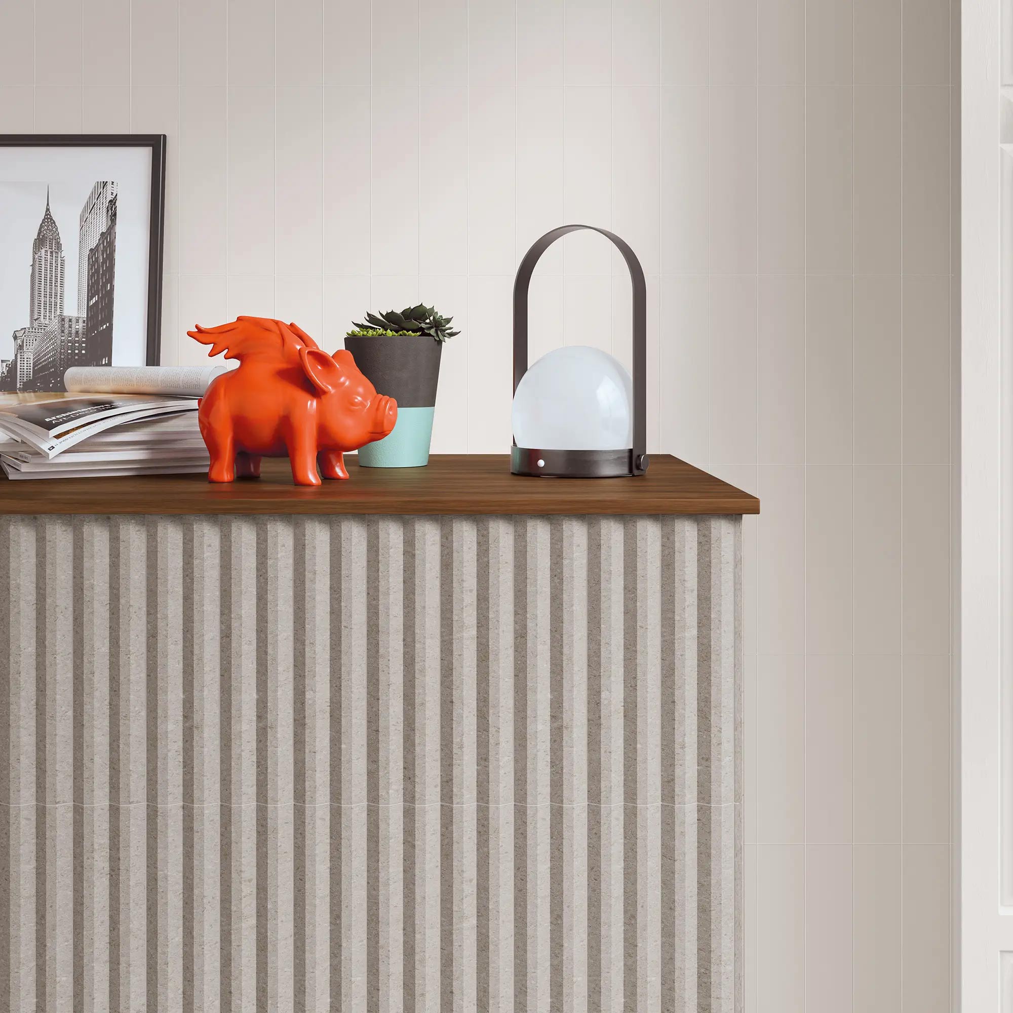 Stripes Transition Greige stone